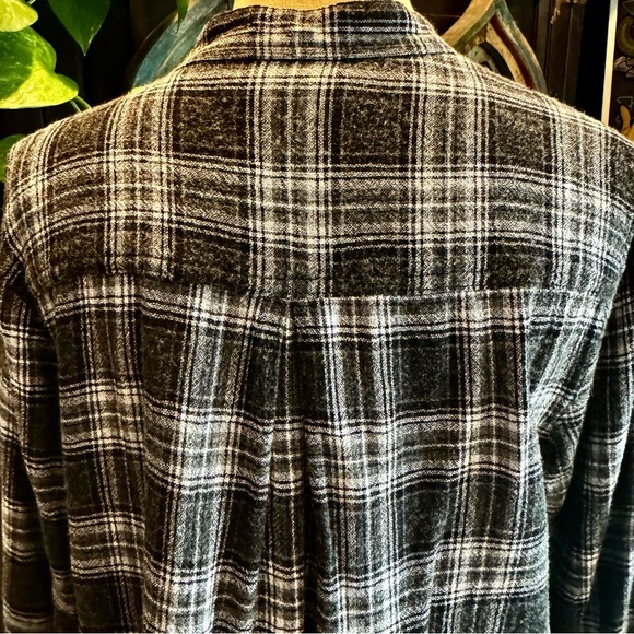 Madewell Terrence lace up pop over plaid flannel wool blend top - Picture 12 of 14